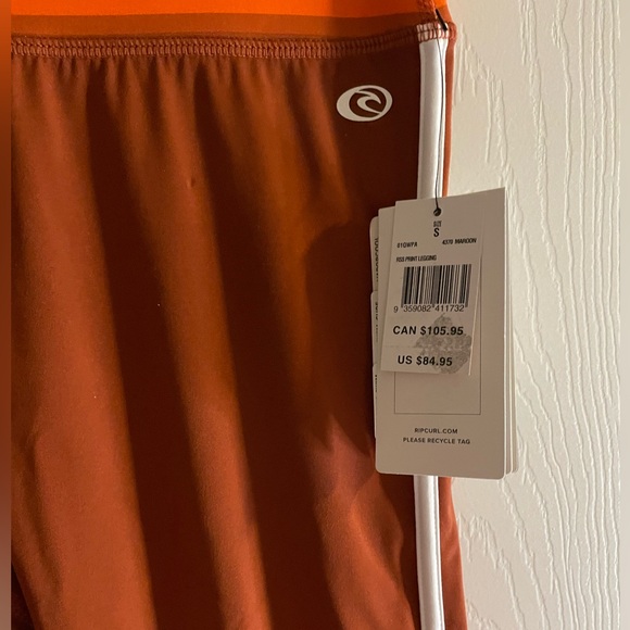 Rip Curl Trippin Run Swim Surf  Collection Tank and Legging Set /Size S /Maroon - Picture 11 of 16
